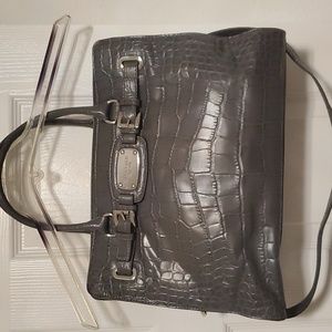 Michael Kors Grey Crocodile Hamilton Tote Bag